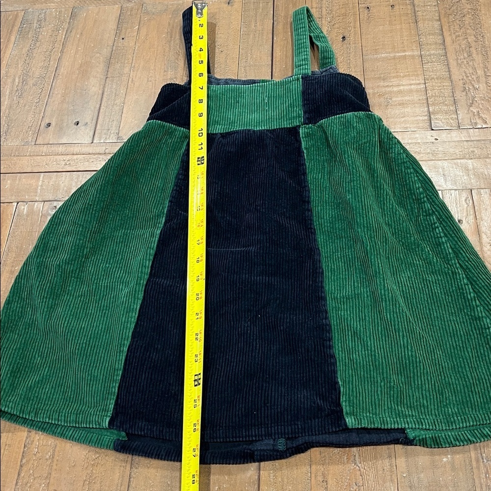 Bobo Choses funny friends button front corduroy jumper dress 8-9 year green blue - Picture 5 of 6